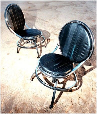 Столы и стулья из колес (49 Фото)