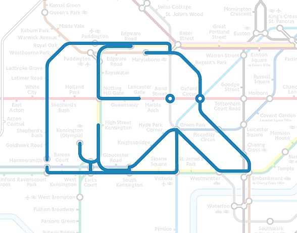 Рисунки на карте лондонского метро (13 Фото)