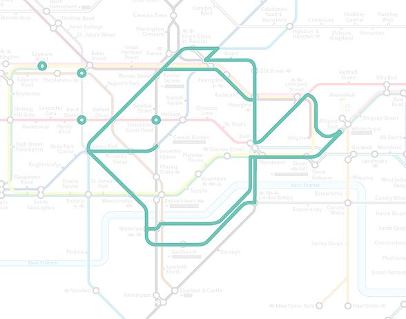 Рисунки на карте лондонского метро (13 Фото)