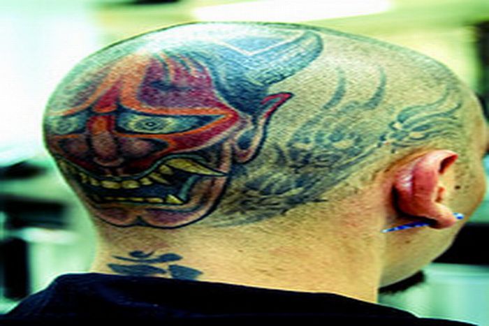 Татуировки на головах (8 Фото)