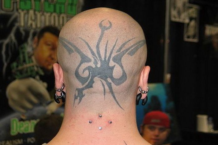 Татуировки на головах (8 Фото)