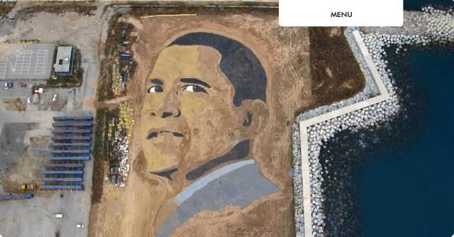 Как делали огромный портрет Обамы (8 Фото)