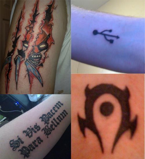 Прикольные и весьма странные татуировки (37 Фото)