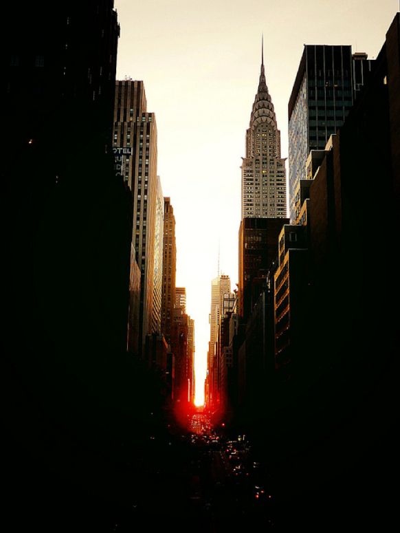 Красивые фотографии заката солнца в Манхеттене (13 Фото)