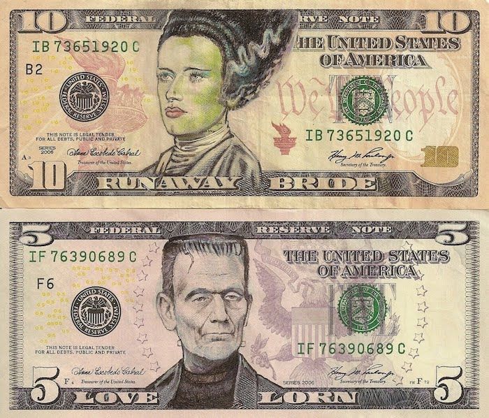 Классные рисунки на долларах от Джеймса Чарльз (8 Фото)