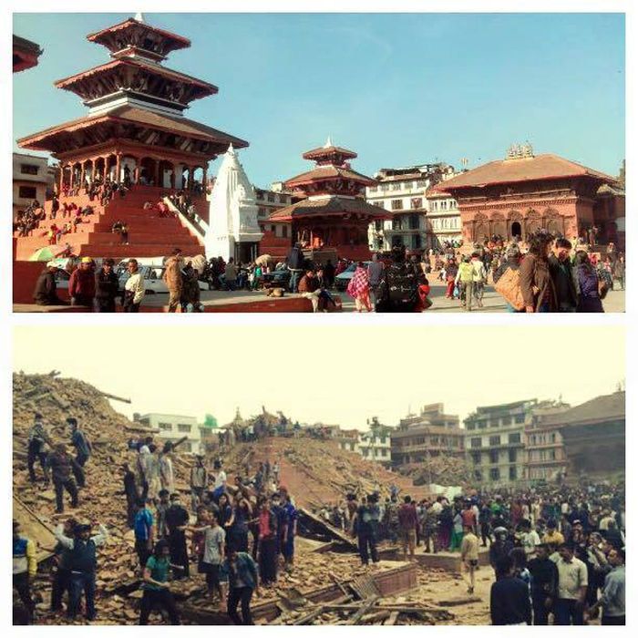 Последствия землетрясения в Непале на фото «до и после» (5 фото)