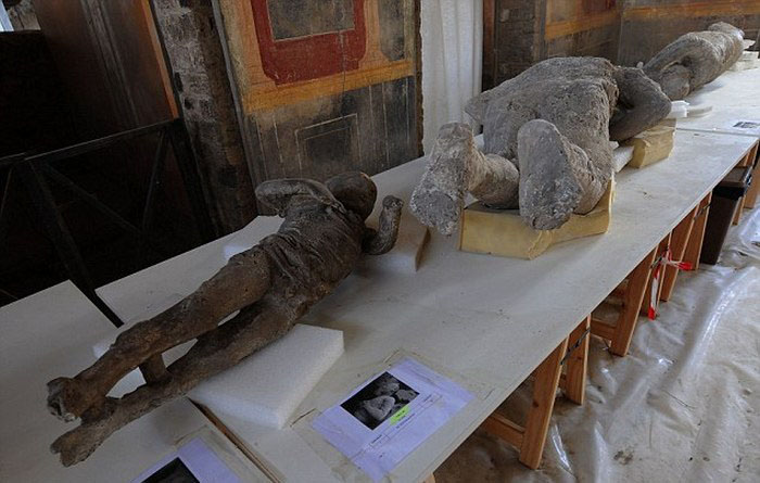 Что находят под застывшей лавой Везувия в Помпеях (23 фото)