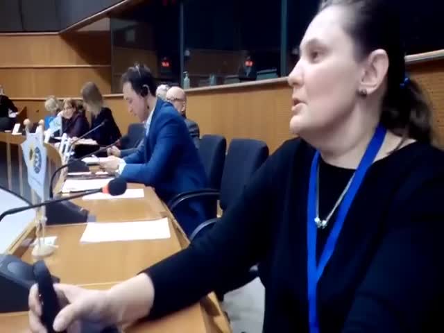 Выступление Татьяны Монтян в Европарламенте