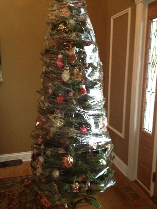 People Who Found A Way To Protect Their Christmas Trees From Animals (35 pics)