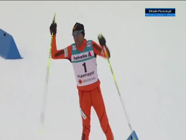 Венесуэльский лыжник Адриан Солано на квалификационной гонке ЧМ