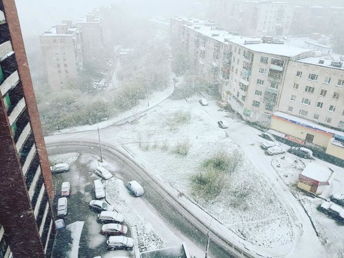 Снегопад в Мурманской области (14 фото)
