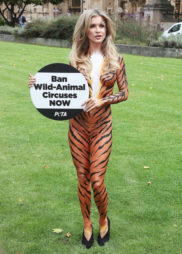 Модель Джоанна Крупа снялась в обнаженной фотосессии за защиту тигров (9 фото)