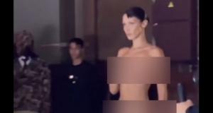Испанский дизайнер показал краску, превращающуюся в платье - его примерила модель Белла Хадид
