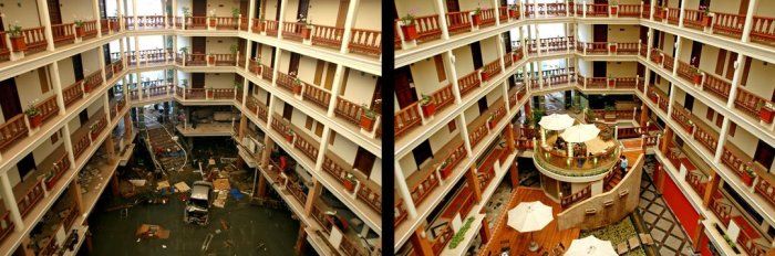 До и после землетрясения (18 Фото)