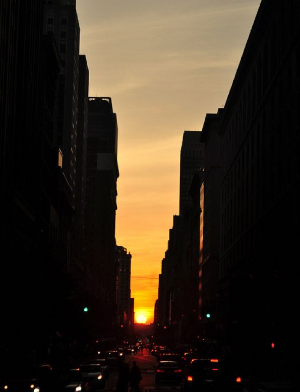 Красивые фотографии заката солнца в Манхеттене (13 Фото)