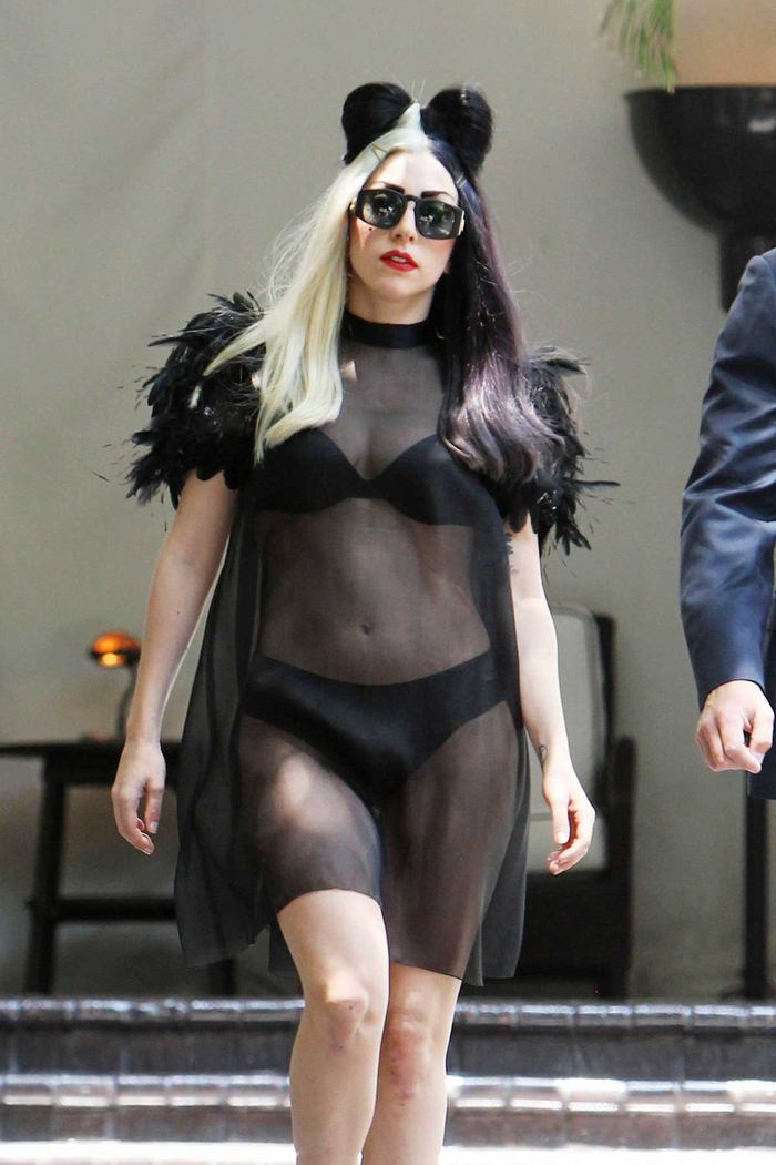 Леди Гага в очередном экстравагантном наряде (6 Фото)