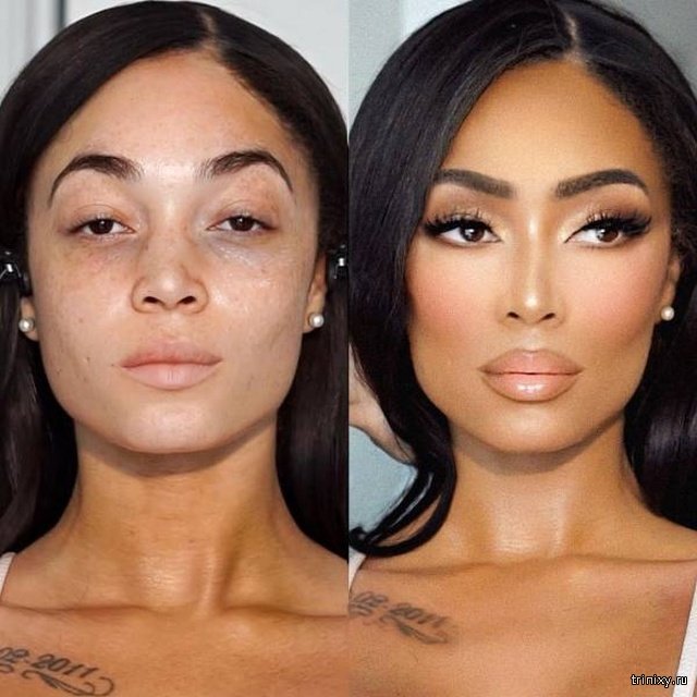 Сила макияжа до и после