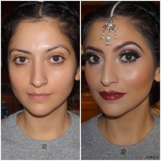 До и после макияжа для свадьбе